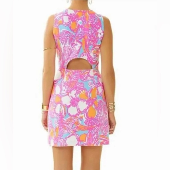 Lilly Pulitzer Feeling Tanked Whiting Shift Dress with Cut Out Back Size Small - Picture 8 of 8